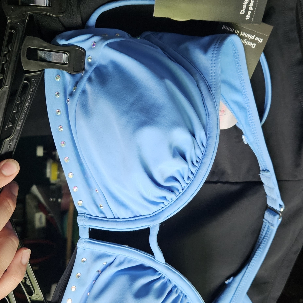No Boundaries Blue Bikini Top